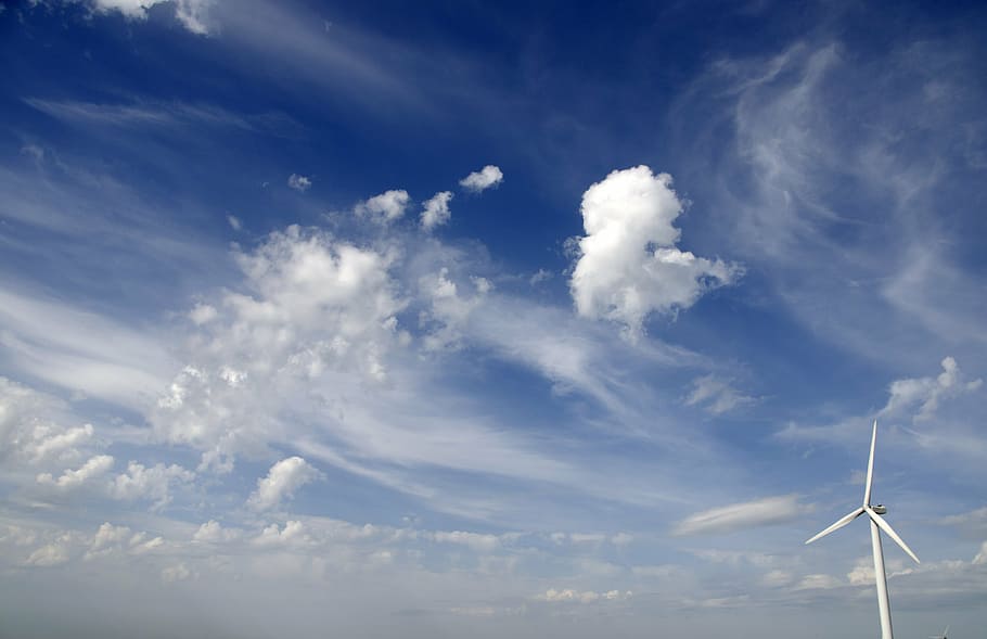 atmosphere, blue sky, clouds, daylight, ecology, electricity HD wallpaper