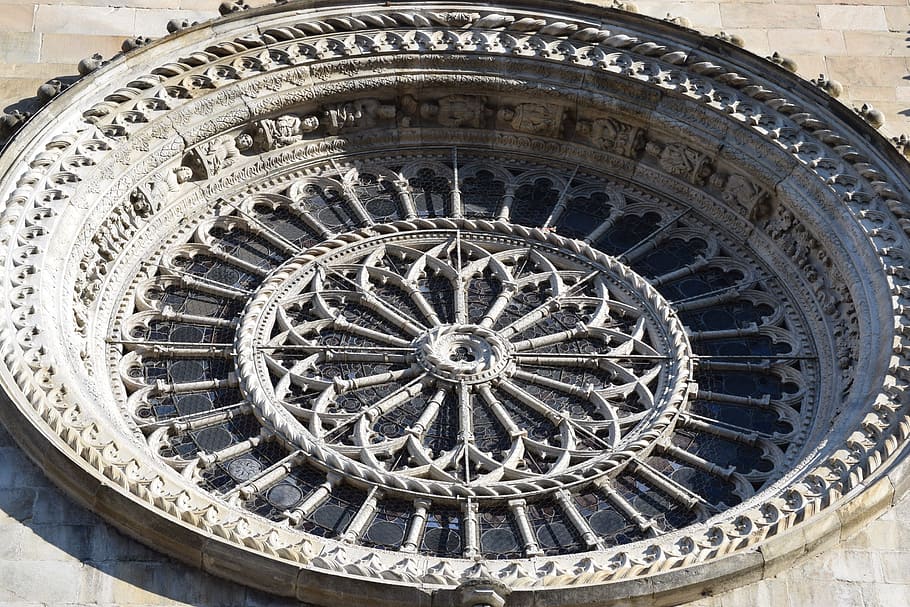 Como, Rose Window, Duomo, Italy, monument, architecture, no people HD wallpaper