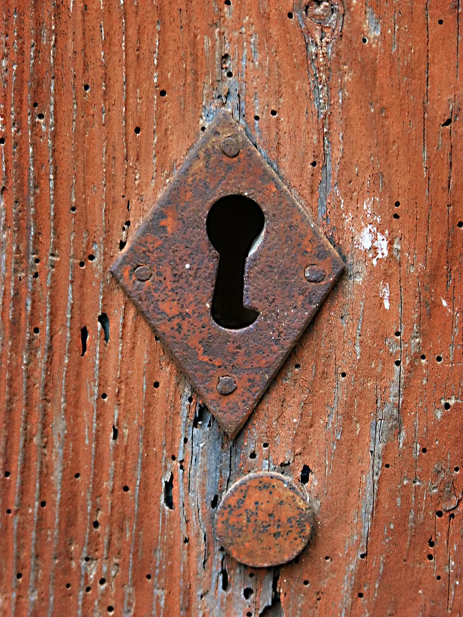 lock, bolt, door, old, iron, wood, rusty, metal, iron - Metal HD wallpaper