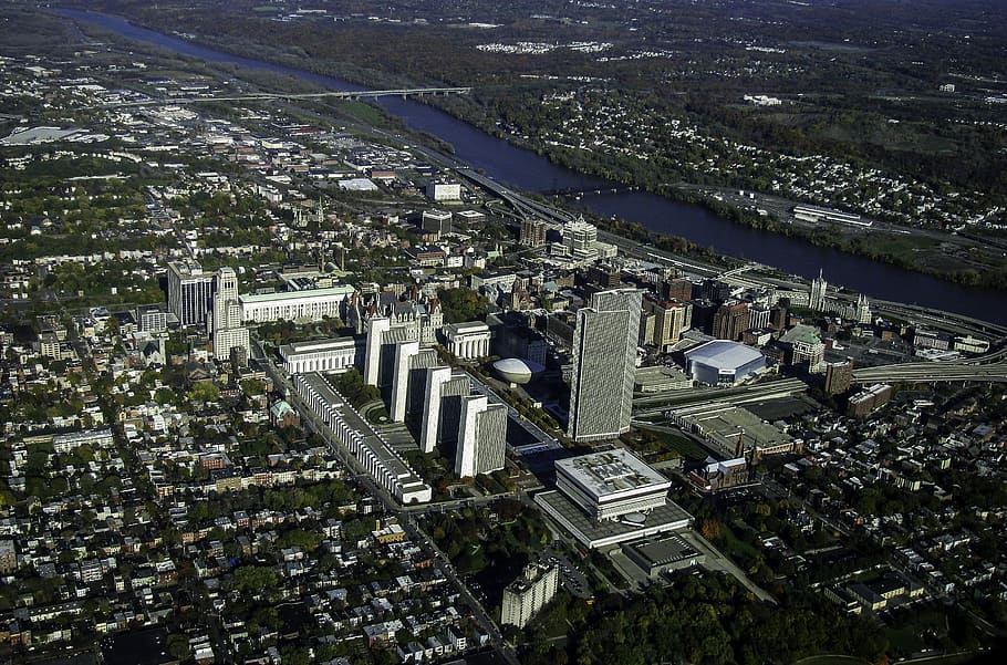 Albany Cityscape in New York, buildings, photos, metropolis, public domain, HD wallpaper