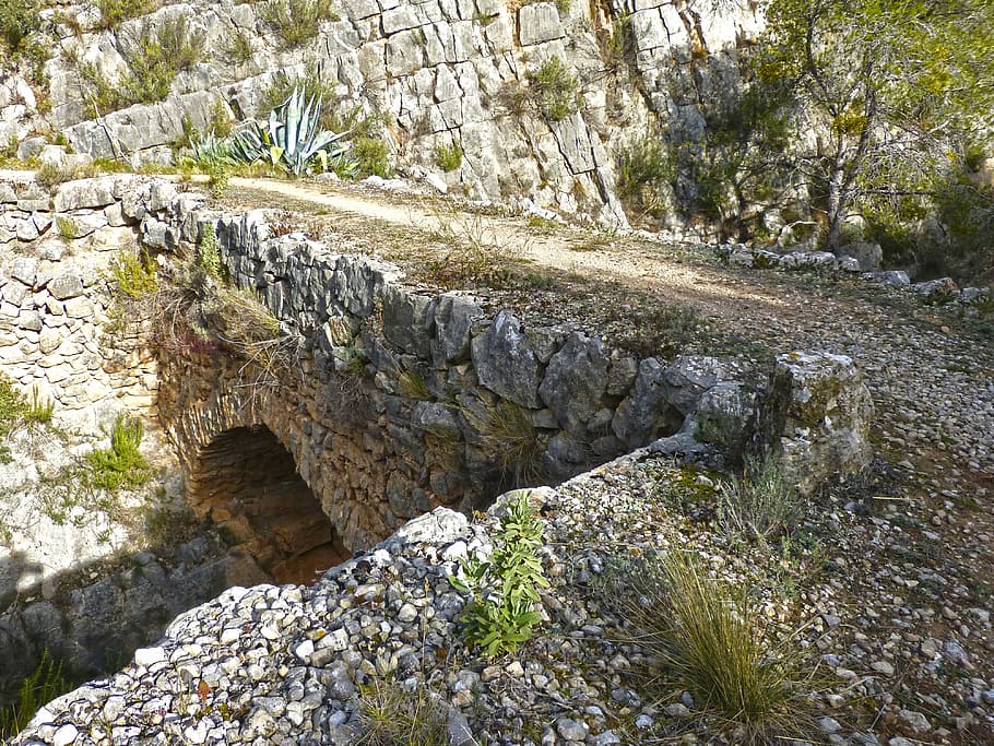 Path, Roman Bridge, Trail, Priorat, montsant, hiking, cavaloca HD wallpaper