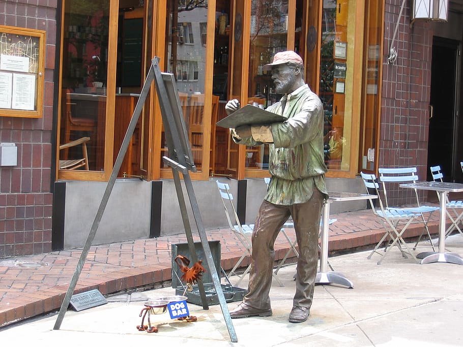 painter, statue, men, one person, real people, full length HD wallpaper