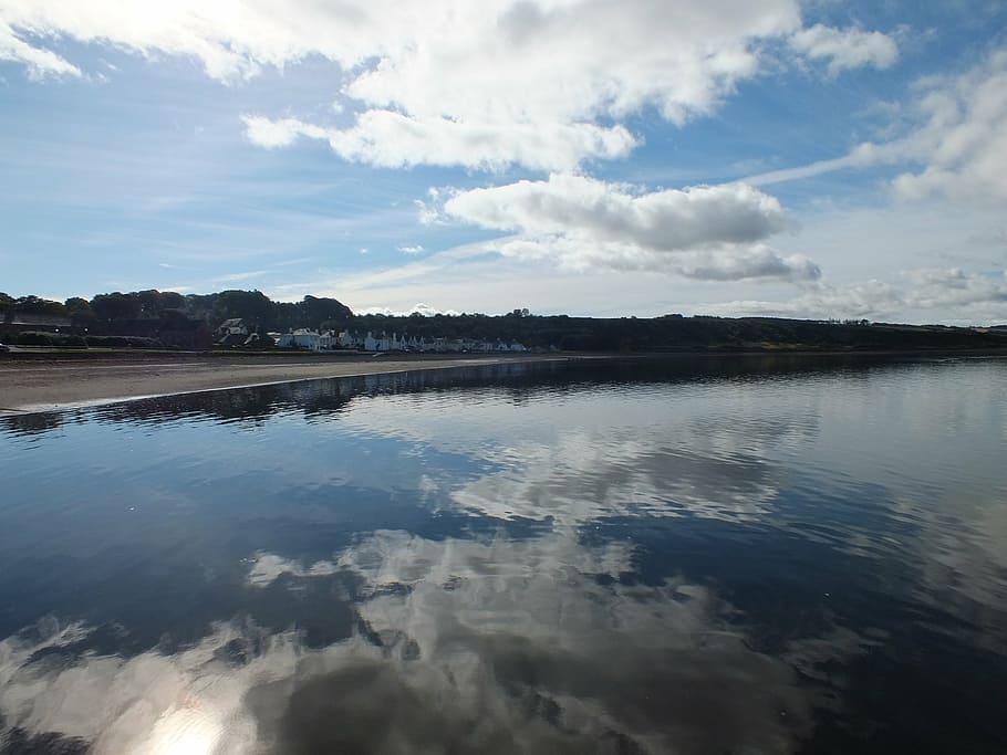 beach, sea, sky, scotland, north scotland, water, landscape HD wallpaper