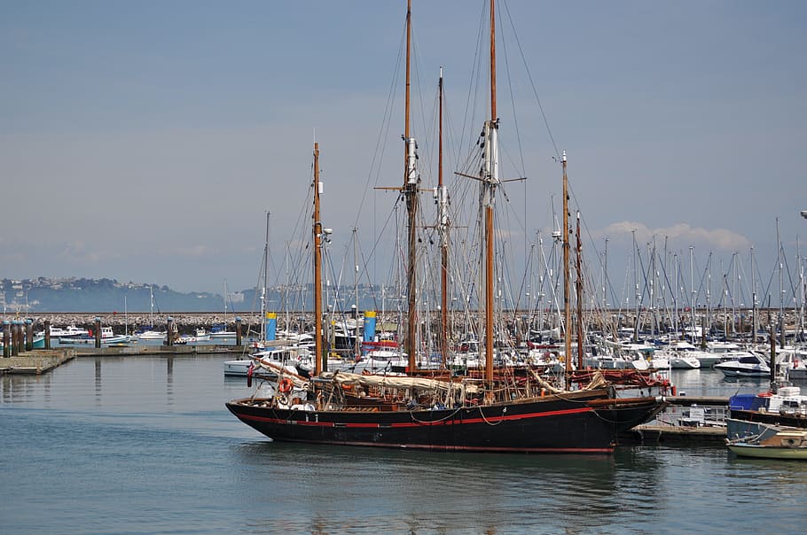 Sailing, Ship, Tall, Masts, Sea, Boat, ocean, nautical, water HD wallpaper