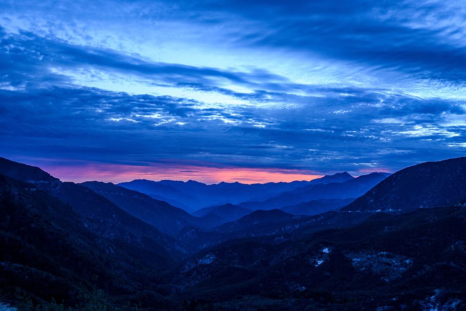 sunset, landscape, mountains, sky, clouds, scenic, outdoors HD wallpaper