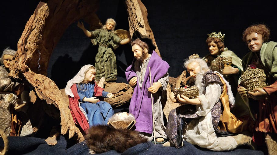 nativity scene, religion, art, hl, family, group of people, HD wallpaper