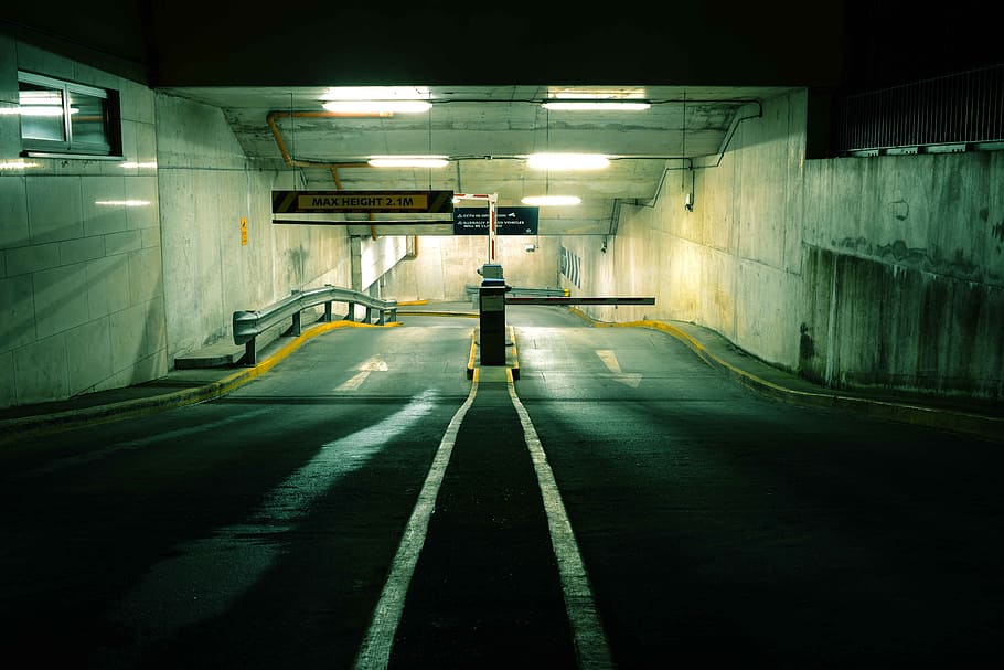 empty, transportation system, light, parking lot, horizontal plane HD wallpaper