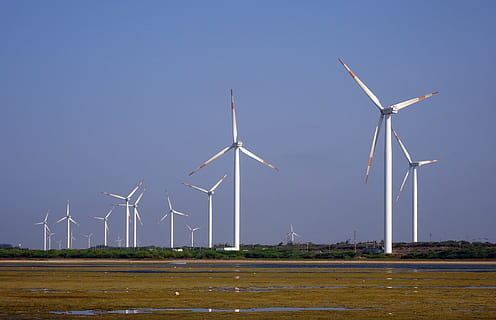 white windmills under blue sky during daytime, wind mill, energy HD wallpaper