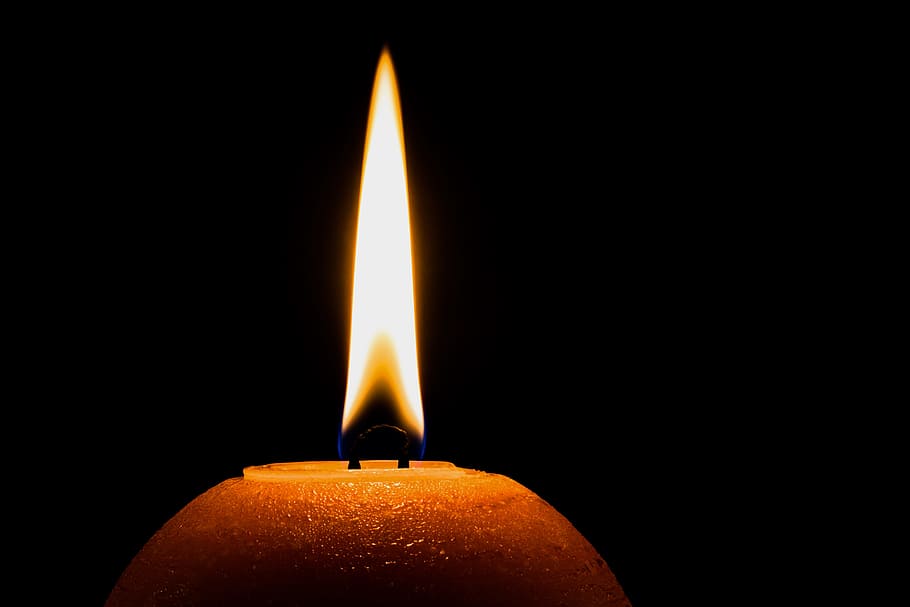 lighted candle during nighttime, candlelight, flame, wick, wax HD wallpaper