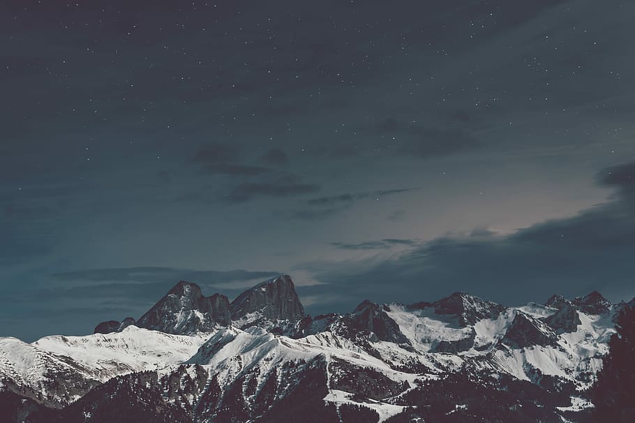 snow covered mountains, photo of mountains cover with snow, mountain range HD wallpaper