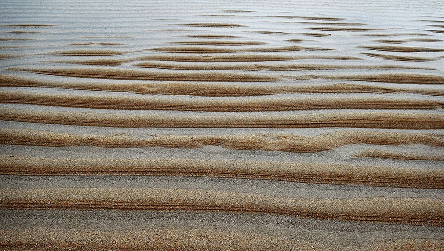 ripples, sand, pattern, line, ridge, beach, rippled, wave, sand background HD wallpaper
