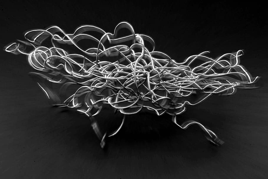Wire, Zoom, Sculpture, Tangled, Art, science, no people, black background HD wallpaper