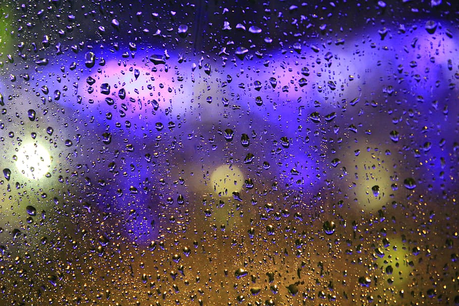 rain, it's raining, water droplets, window, wet, glass - material HD wallpaper