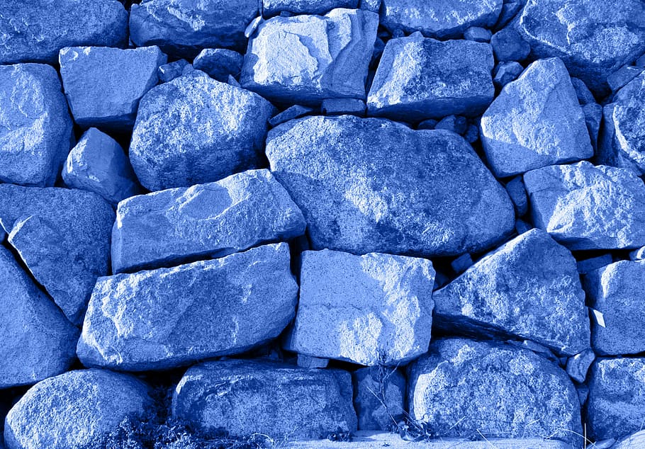 Rock, Texture, Stone, Wall, blue, large group of objects, backgrounds HD wallpaper