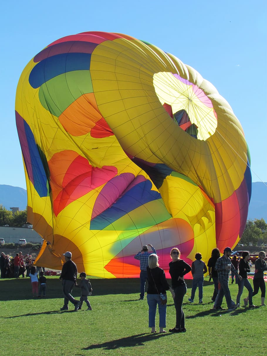 Hot Air, Balloon, Hot Air Balloons, Sky, colorful, basket, flight, HD wallpaper