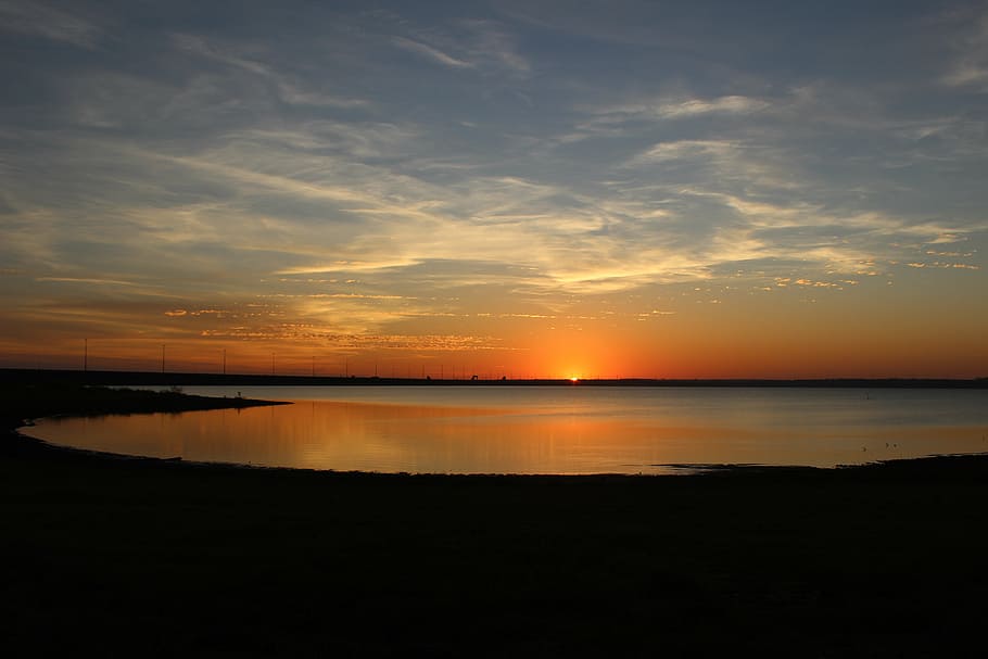 sunset, nature, river, landscape, brazilian landscape, natural HD wallpaper