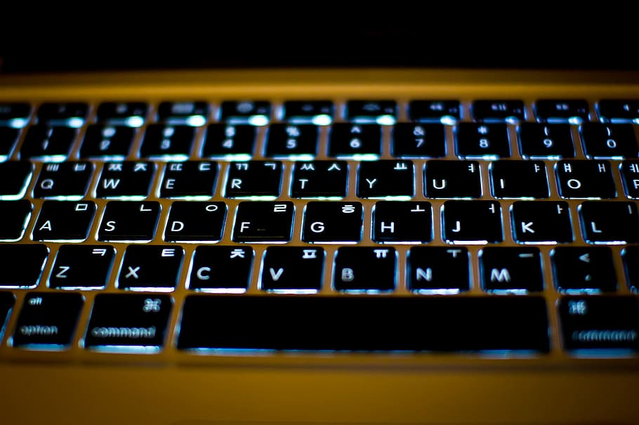 keyboard, notebook, macbook, light, computer, computer equipment HD wallpaper