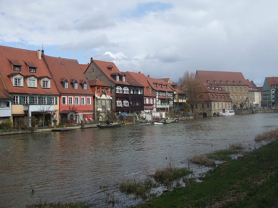 bamberg, small venice, town on the river, regnitz, water, architecture, HD wallpaper