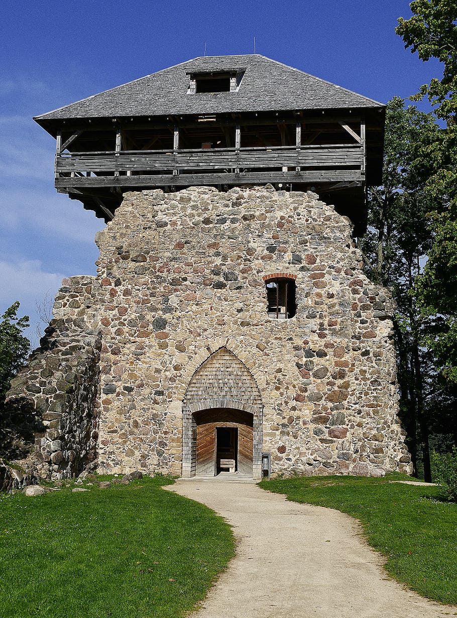 castle, ruin, tower, building, outlook, observation tower, keep HD wallpaper