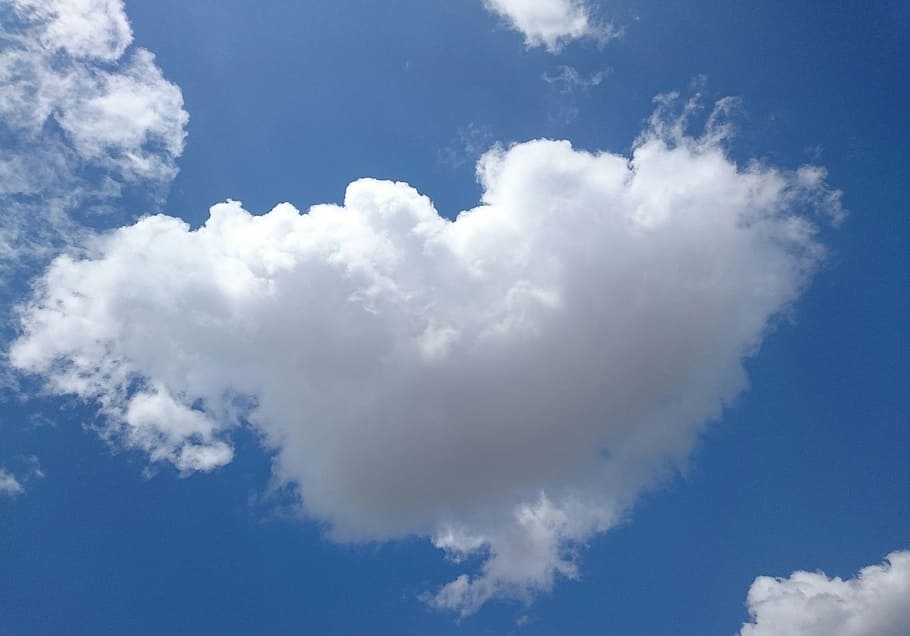 sky, cloud, clouds, blue, the form of clouds, landscape, white HD wallpaper
