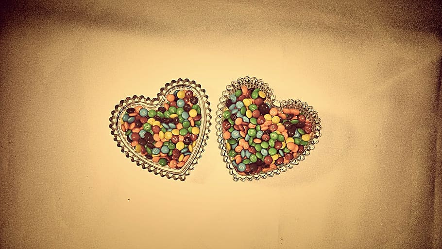 two heart-shaped candies packs, chocolate, sweet, dessert, delicious