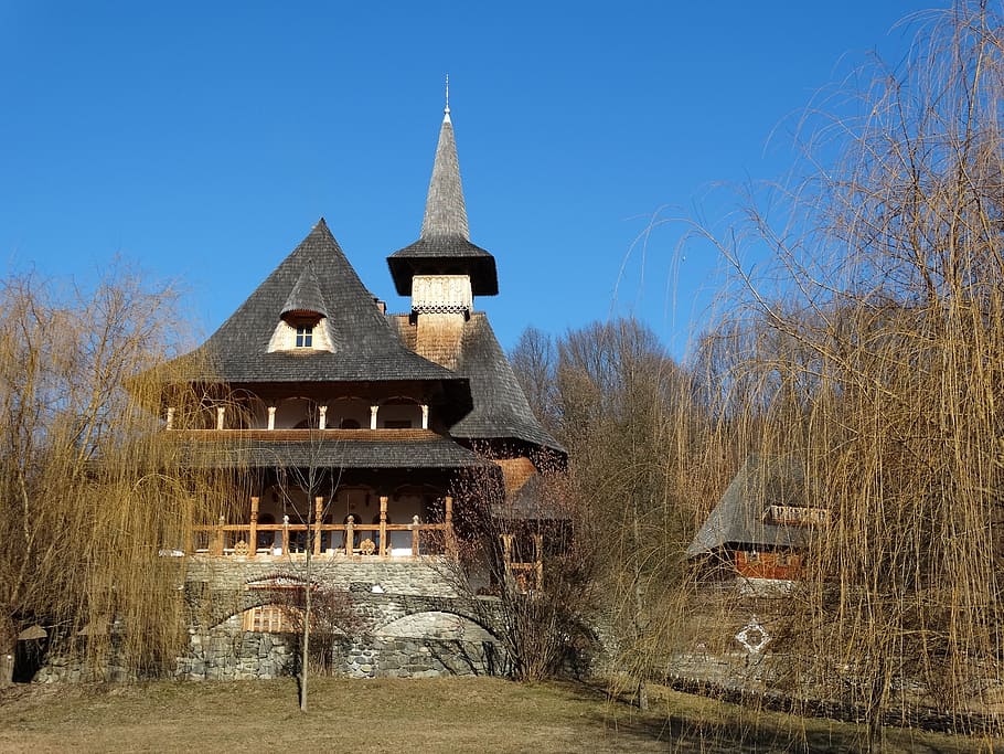 monastery, forest, trees, architecture, built structure, building exterior HD wallpaper