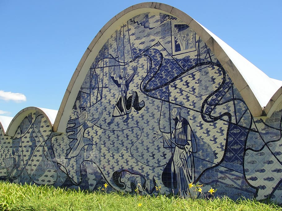 blue wall mural, Belo Horizonte, Church, Portinari, minas, history