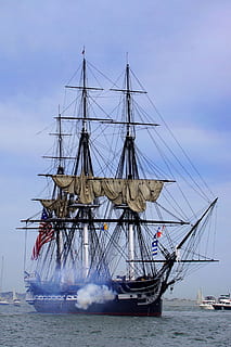 ship, old ironsides, constitution, nautical vessel, water, mode of transportation HD wallpaper
