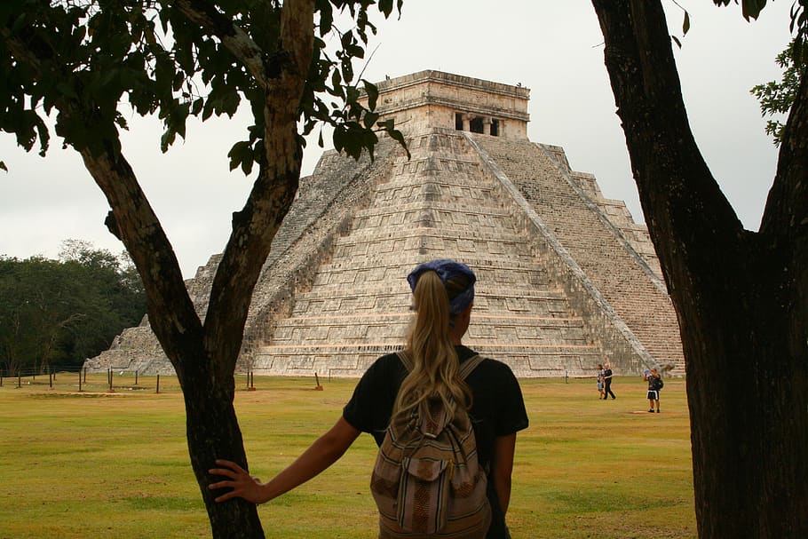 mexico, mayan pyramid, mayan culture, old building, yucatan, HD wallpaper