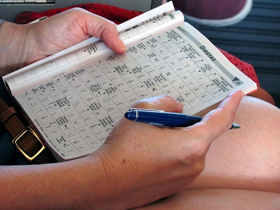 crossword puzzle, game, write, playing, writing, hand, read HD wallpaper