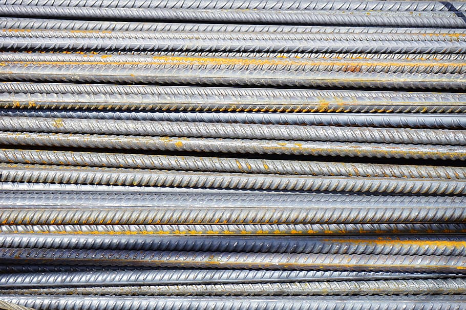 Gray Iron Steel Rods, construction, construction material, metal, HD wallpaper