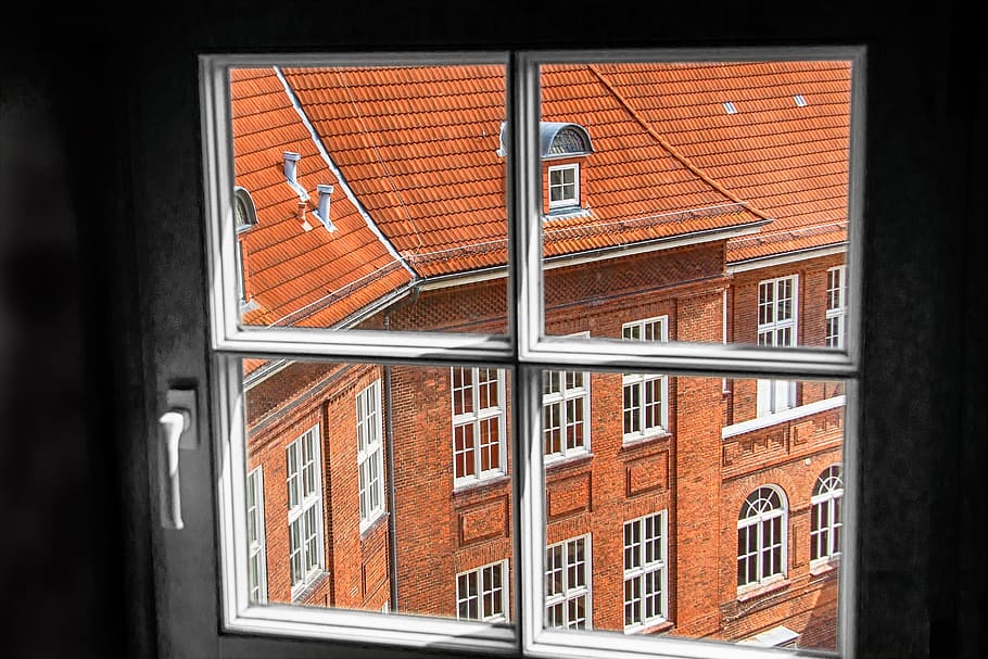 window, view, home, facade, bricks, city, built structure, architecture HD wallpaper