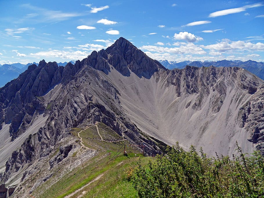 landscape, mountain, alps, austria, nature, summit, view, hiking HD wallpaper