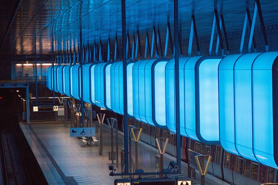 Architecture, Light, Mood, Building, blue, lighting, platform HD wallpaper