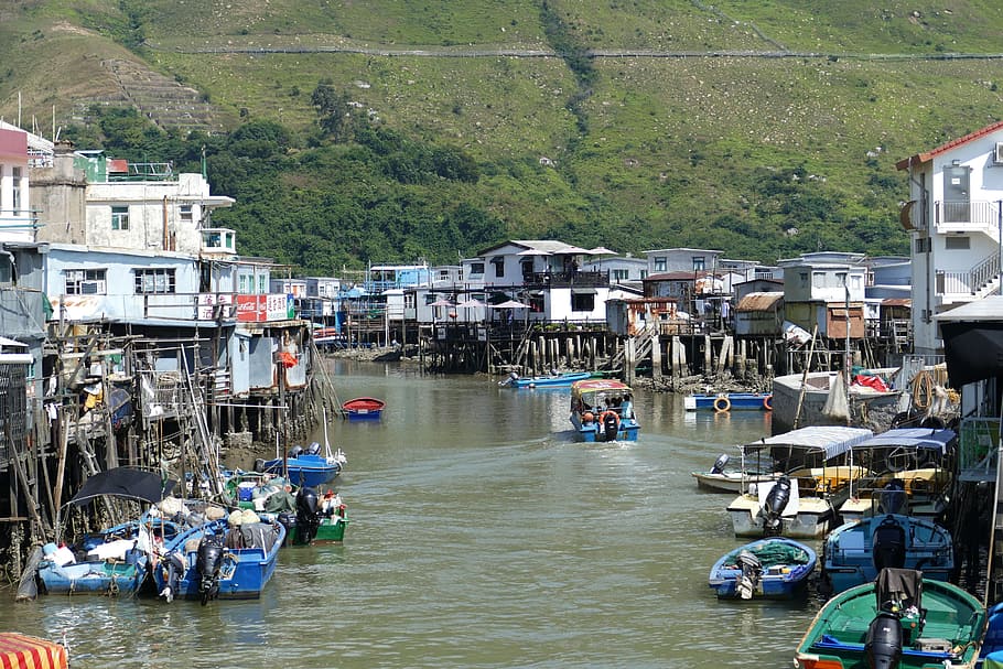 Hong Kong, China, Asia, Lantau, Tai O, village, fishing village