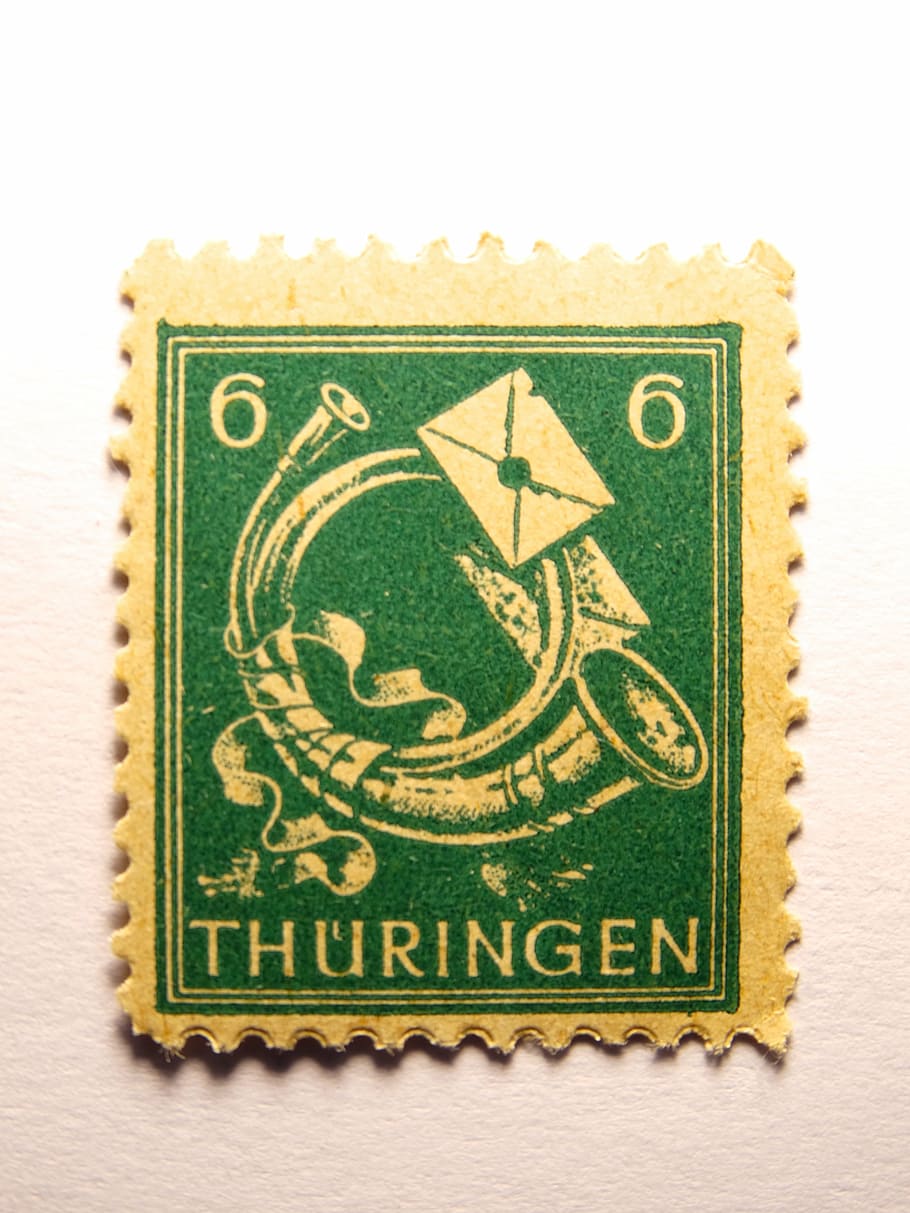 stamp, germany, dimed, post, thuringia germany, cut out, postage stamp HD wallpaper