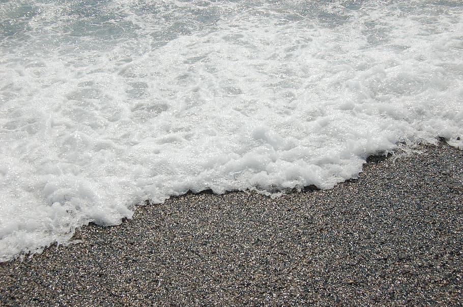 sea, stones, surf, wave, beach, water, aquatic sport, surfing HD wallpaper