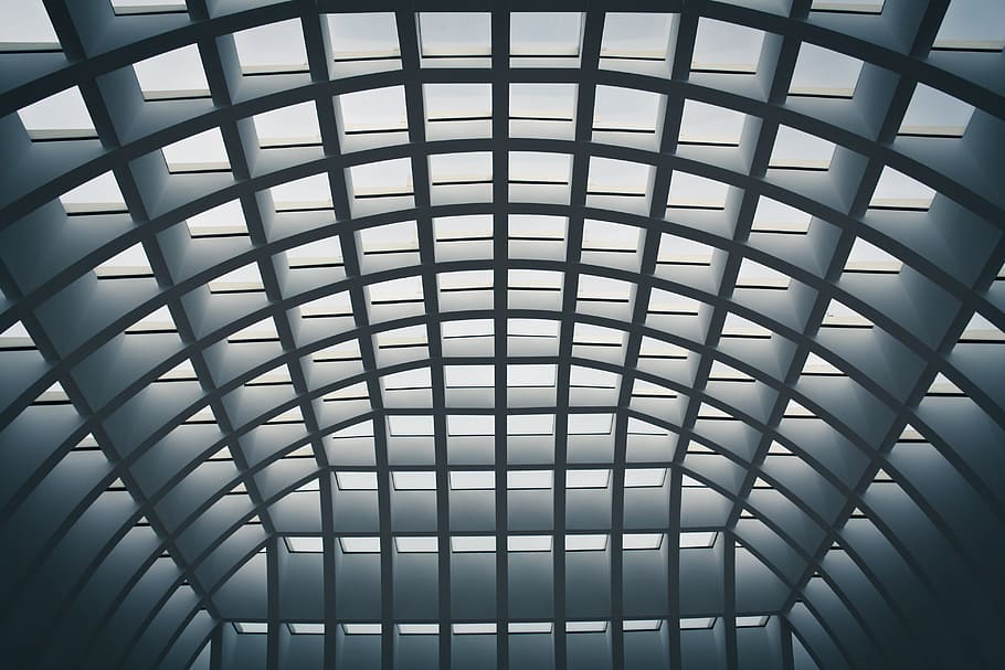 low-angle photography of building interior, dome, construction HD wallpaper