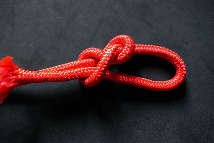 knot, rope, dew, red, twisted ropes, knotted, woven, red knot HD wallpaper