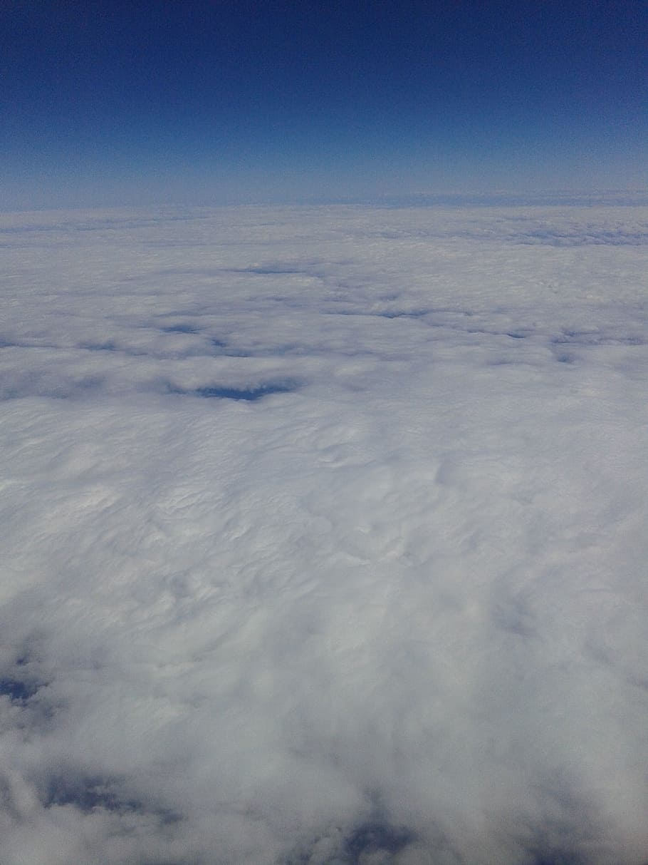 sky, clouds, plane, day, cloud - sky, scenics - nature, beauty in nature HD wallpaper