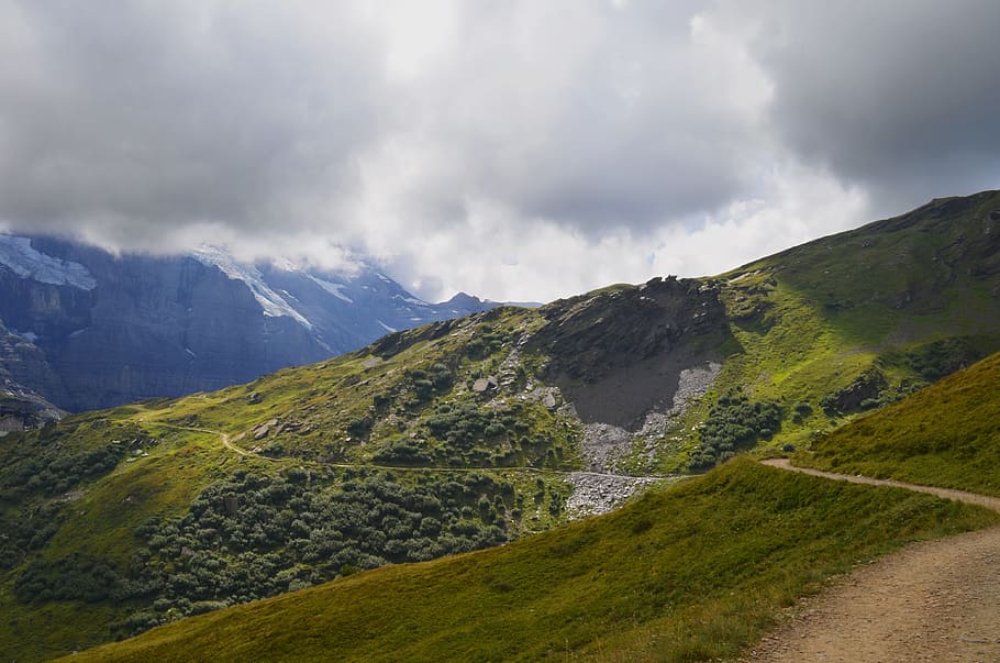Landscape, Mountains, Rock, reported, stones, idyll, switzerland HD wallpaper
