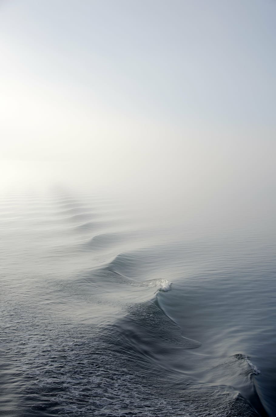 gray and white body of water, fog, mist, nature, ocean, sea HD wallpaper