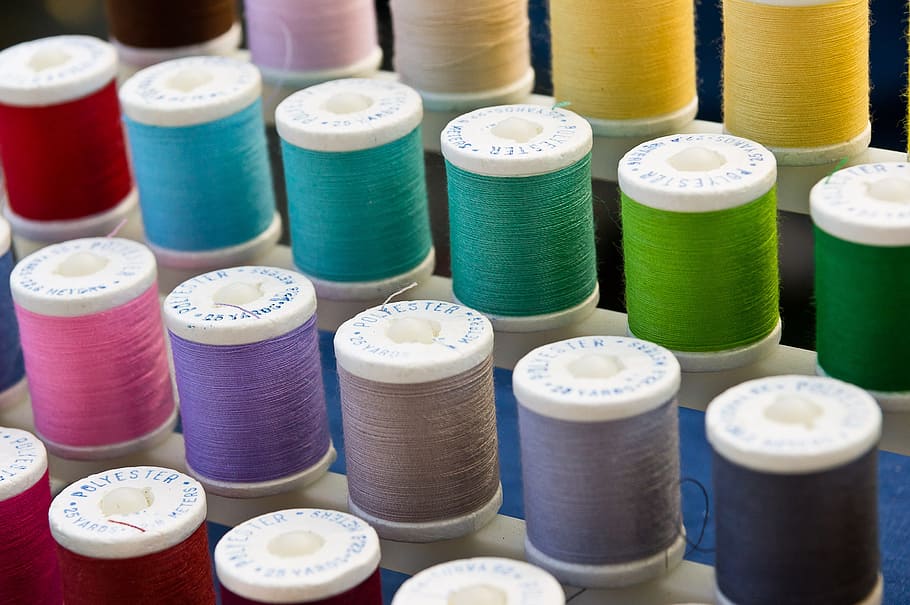 thread, color, sewing, choice, spool, variation, multi colored HD wallpaper