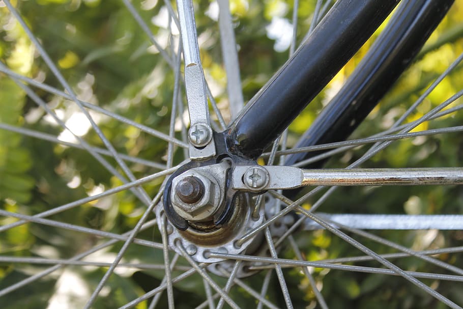 wheel, steel, outdoors, string, bright, nature, bicycle, spoke HD wallpaper