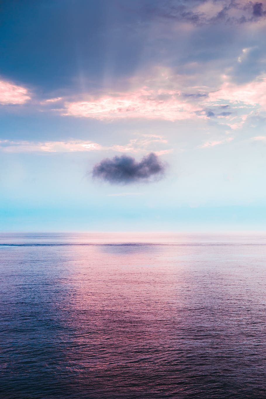 cloud above ocean, On a Melancholy Cloud, sea, sunlight, reflection HD wallpaper