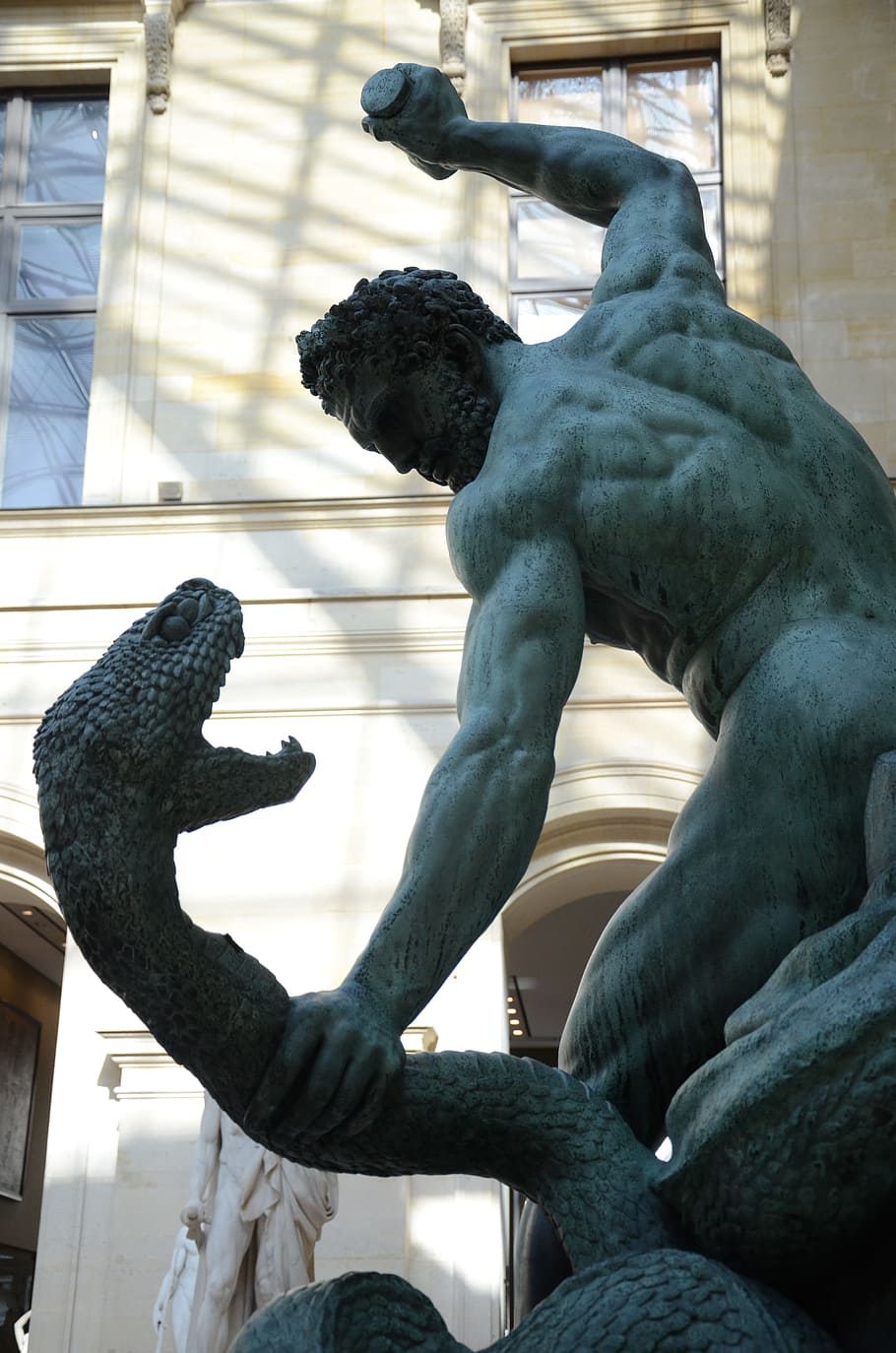 HD wallpaper: Statue, Louvre, Kill, Snake, Greek, kill the snake, greek