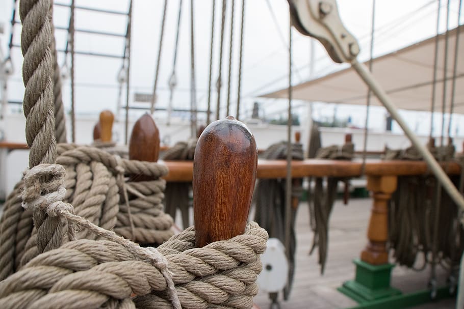 ship, dew, sail, sailing vessel, rope, no people, nautical vessel HD wallpaper
