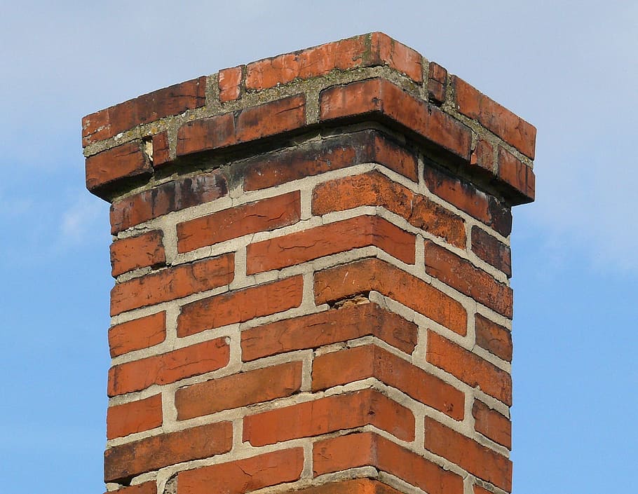 brown concrete brick chimney, Orange, Wall, Roof, crooked, old HD wallpaper