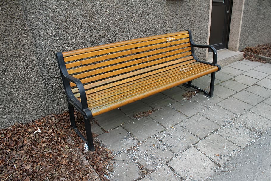 bench, park bench, rest, seat, empty, no people, day, absence HD wallpaper