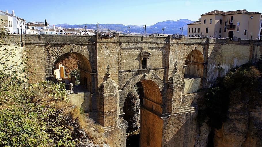 ronda, bridge, spain, architecture, built structure, building exterior HD wallpaper